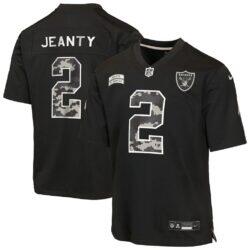 Ashton Jeanty Las Vegas Raiders Nike Youth 2026 Salute to Service Game Jersey - Black - Front View