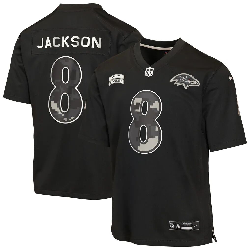 Lamar Jackson Baltimore Ravens Nike Youth 2026 Salute to Service Game Jersey