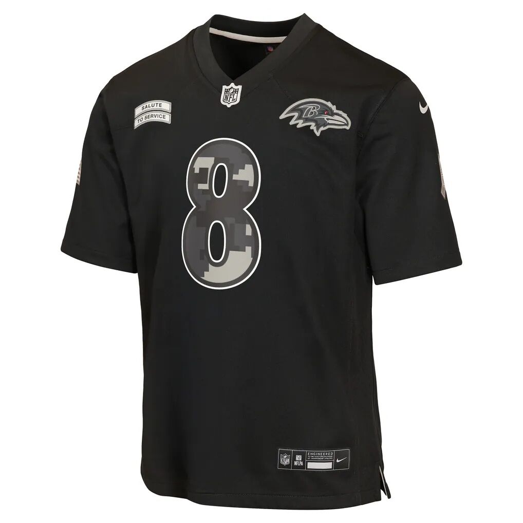 Lamar Jackson Baltimore Ravens Nike Youth 2026 Salute to Service Game Jersey