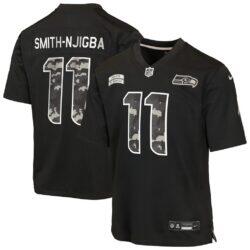 Jaxon Smith-Njigba Seattle Seahawks Nike Youth 2026 Salute to Service Game Jersey - Black - Front View