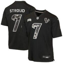C.J. Stroud Houston Texans Nike Youth 2026 Salute to Service Game Jersey - Black - Front View