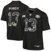 Brock Purdy San Francisco 49ers Nike Youth 2026 Salute to Service Game Jersey - Black - Front View