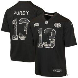 Brock Purdy San Francisco 49ers Nike Youth 2026 Salute to Service Game Jersey - Black - Front View