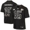 Patrick Mahomes Kansas City Chiefs Nike Youth 2026 Salute to Service Game Jersey - Black - Front View