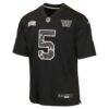 Jayden Daniels Washington Commanders Nike Youth 2026 Salute to Service Game Jersey - Black - Side View