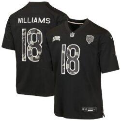 Caleb Williams Chicago Bears Nike Youth 2026 Salute to Service Game Jersey - Black - Front View