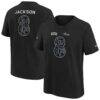 Lamar Jackson Baltimore Ravens Nike Youth 2026 Salute to Service Name & Number T-Shirt - Black - Front View