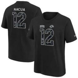 Puka Nacua Los Angeles Rams Nike Youth 2026 Salute to Service Name & Number T-Shirt - Black - Front View