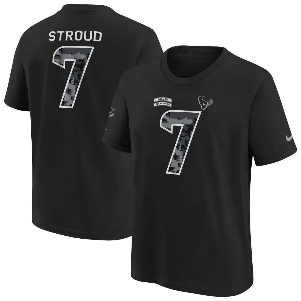 C.J. Stroud Houston Texans Nike Youth 2026 Salute to Service Name & Number T-Shirt