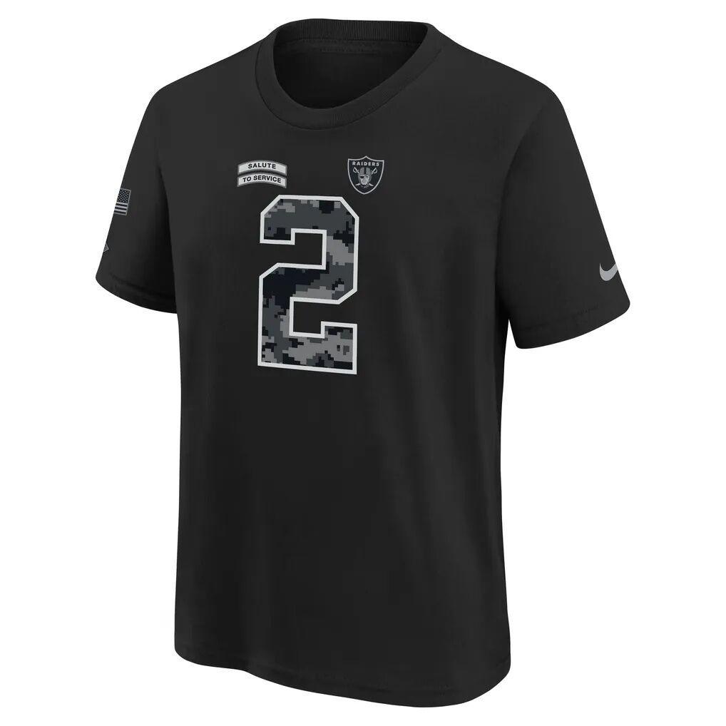 Ashton Jeanty Las Vegas Raiders Nike Youth 2026 Salute to Service Name & Number T-Shirt