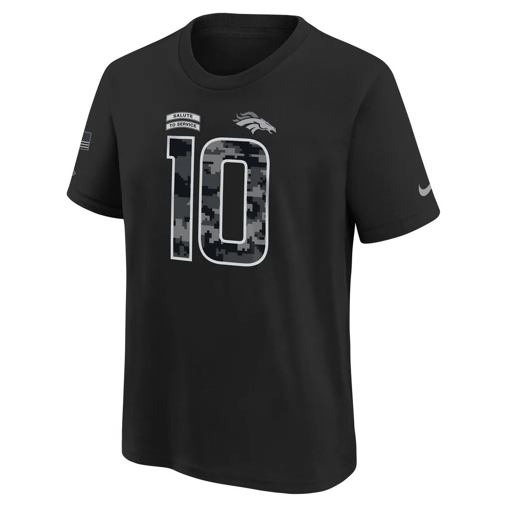 Bo Nix Denver Broncos Nike Youth 2026 Salute to Service Name & Number T-Shirt