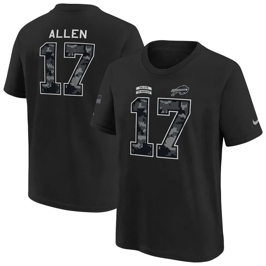 Josh Allen Buffalo Bills Nike Youth 2026 Salute to Service Name & Number T-Shirt