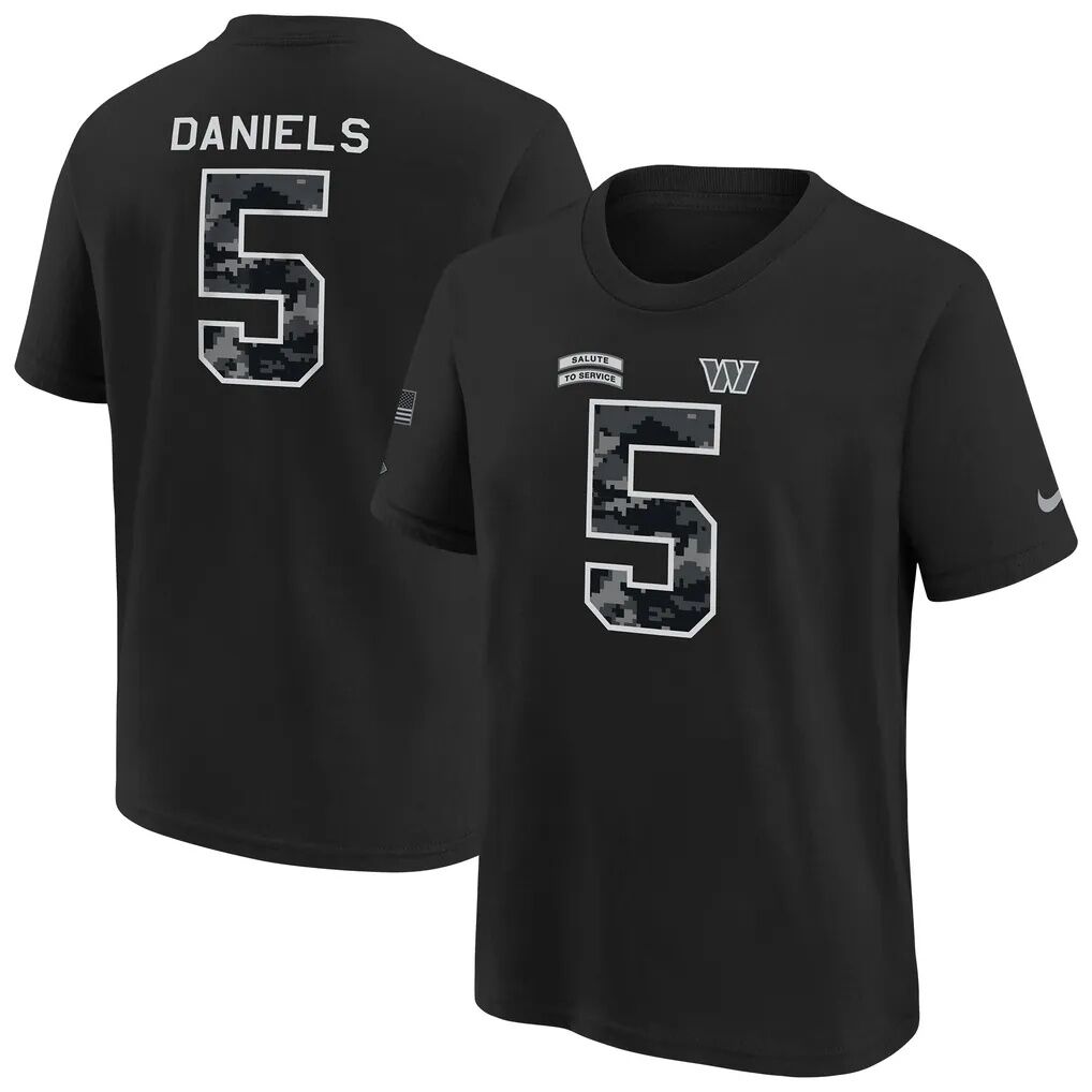 Jayden Daniels Washington Commanders Nike Youth 2026 Salute to Service Name & Number T-Shirt