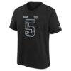 Jayden Daniels Washington Commanders Nike Youth 2026 Salute to Service Name & Number T-Shirt - Black - Side View