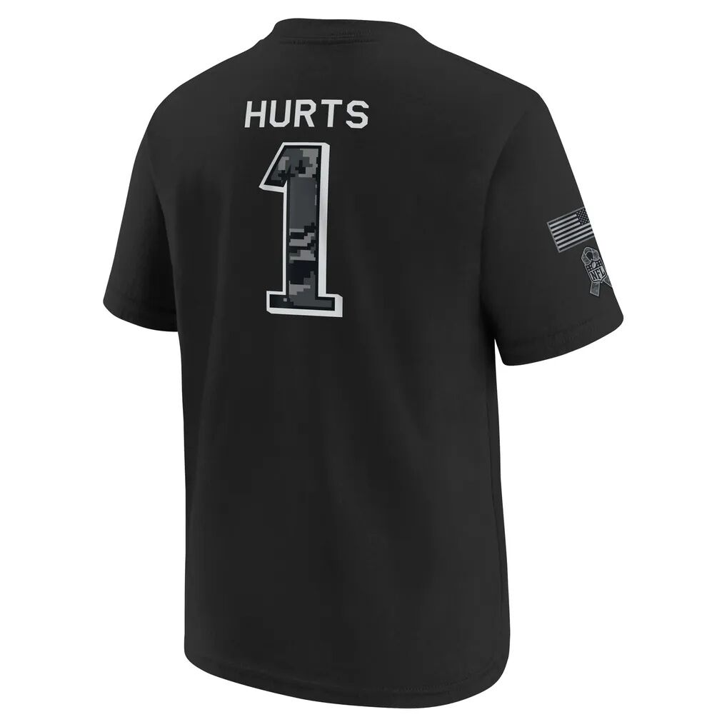 Jalen Hurts Philadelphia Eagles Nike Youth 2026 Salute to Service Name & Number T-Shirt