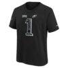 Jalen Hurts Philadelphia Eagles Nike Youth 2026 Salute to Service Name & Number T-Shirt - Black - Side View