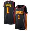 Jalen Johnson Atlanta Hawks Jordan Brand Unisex Swingman Jersey - Black - Front View