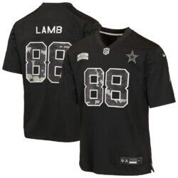 CeeDee Lamb Dallas Cowboys Nike Youth 2026 Salute to Service Game Jersey - Black - Front View
