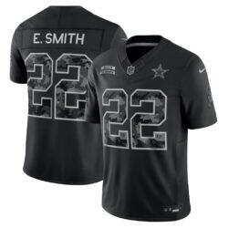 Emmitt Smith Dallas Cowboys Nike 2026 Salute to Service Retired Player Stitched Limited Jersey - Black - Front View