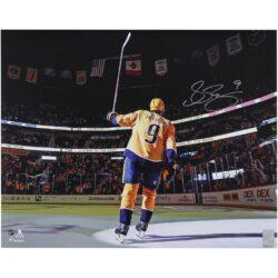 Filip Forsberg Nashville Predators Autographed Fashion7 Authentic 16" x 20" Gold Jersey Saluting the Crowd Photograph - - Front View