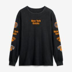 New York Knicks Fashion7 Jump Higher Legacy Long Sleeve T-Shirt - Black - Front View