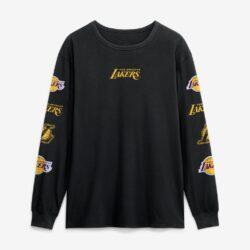 Los Angeles Lakers Fashion7 Jump Higher Legacy Long Sleeve T-Shirt - Black - Front View