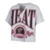 Miami Heat '47 Women's Banners Out Oversized Notch Neck T-Shirt - Gray - Side View