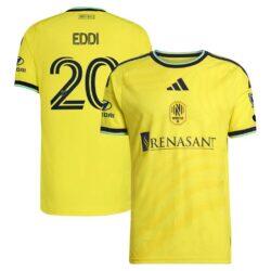 Edvard Tagseth Nashville SC adidas 2026 The Reverb Kit On-Field Authentic Patch Jersey - Yellow - Front View
