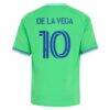 Pedro de la Vega Seattle Sounders FC adidas Youth The Evergreen State Kit Replica Jersey - Rave Green - - Detail View