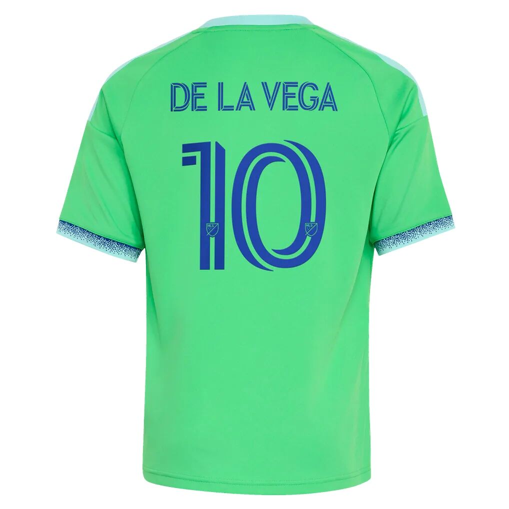 Pedro de la Vega Seattle Sounders FC adidas Youth The Evergreen State Kit Replica Jersey - Rave Green