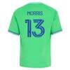 Jordan Morris Seattle Sounders FC adidas Youth The Evergreen State Kit Replica Jersey - Rave Green - - Detail View