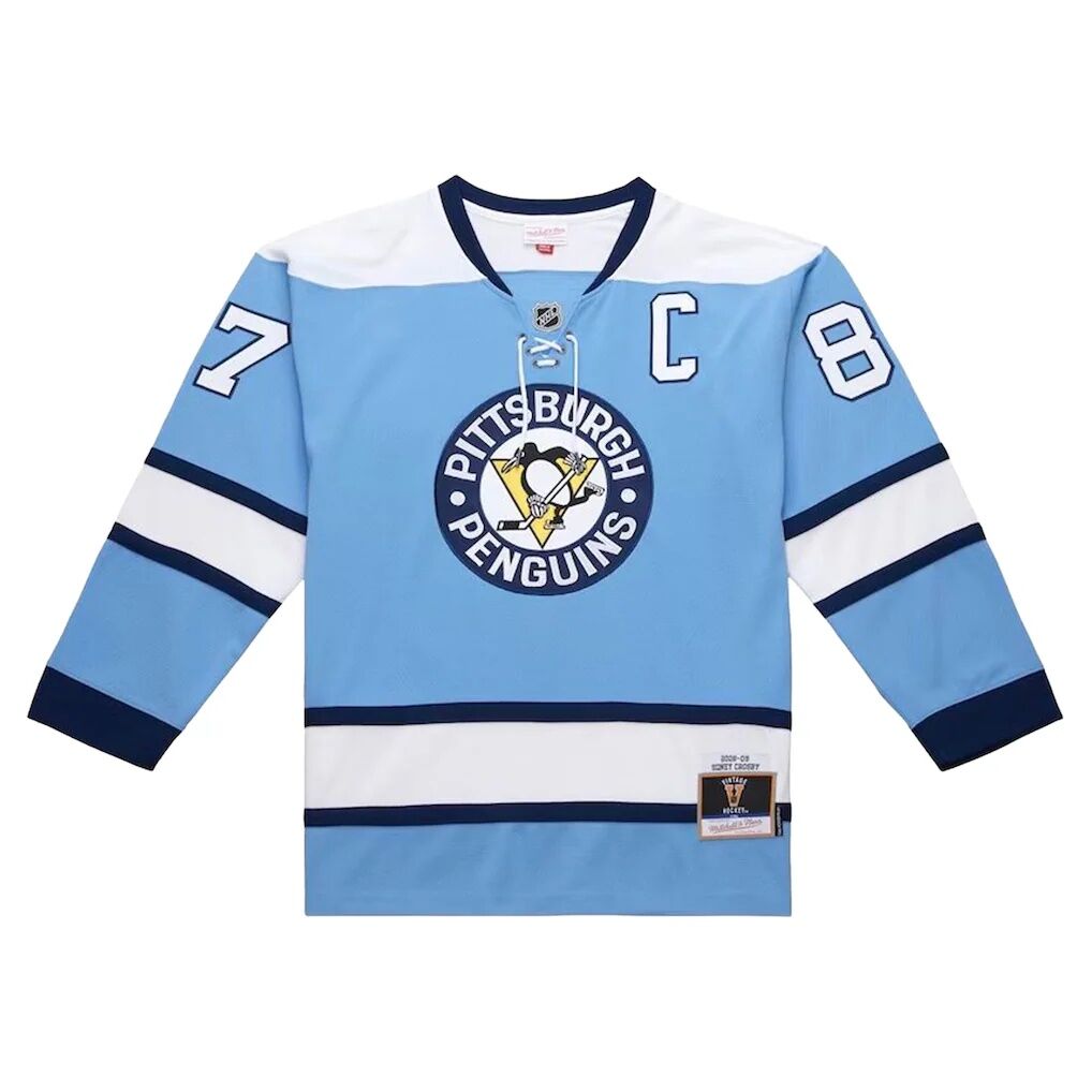 Sidney Crosby Pittsburgh Penguins Mitchell & Ness Big & Tall 2008/09 Captain Patch Power Play Jersey - Light Blue