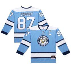 Sidney Crosby Pittsburgh Penguins Mitchell & Ness Big & Tall 2008/09 Captain Patch Power Play Jersey - Light Blue - Front View