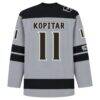 Anze Kopitar Los Angeles Kings Mitchell & Ness Big & Tall 2016/17 Captain Patch Power Play Jersey - Silver - Detail View