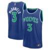 Jaden McDaniels Minnesota Timberwolves Fashion7 Fast Break Jersey - Blue - Front View