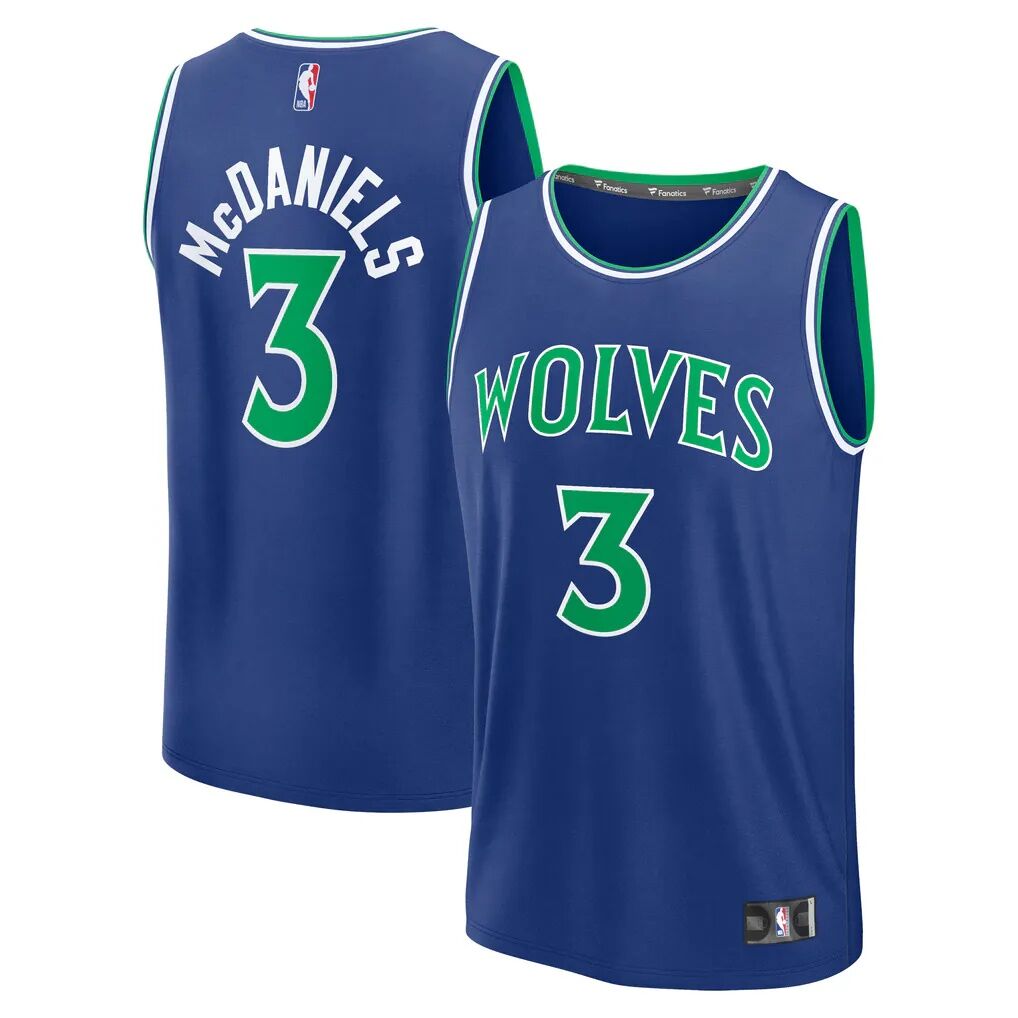 Jaden McDaniels Minnesota Timberwolves Fashion7 Fast Break Jersey - Icon Edition