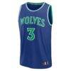 Jaden McDaniels Minnesota Timberwolves Fashion7 Fast Break Jersey - Blue - Side View