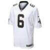 Nike Tyler Shough New Orleans Saints White Game Player Jersey - White - Side View