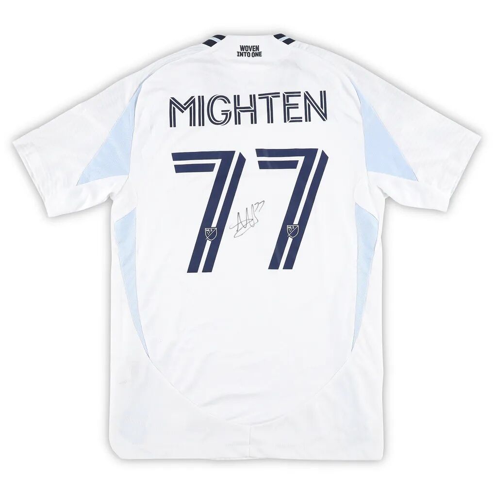 Alex Mighten San Diego FC Autographed Fashion7 Authentic Match-Used #77 White Jersey from the 2025 MLS Season - Size S