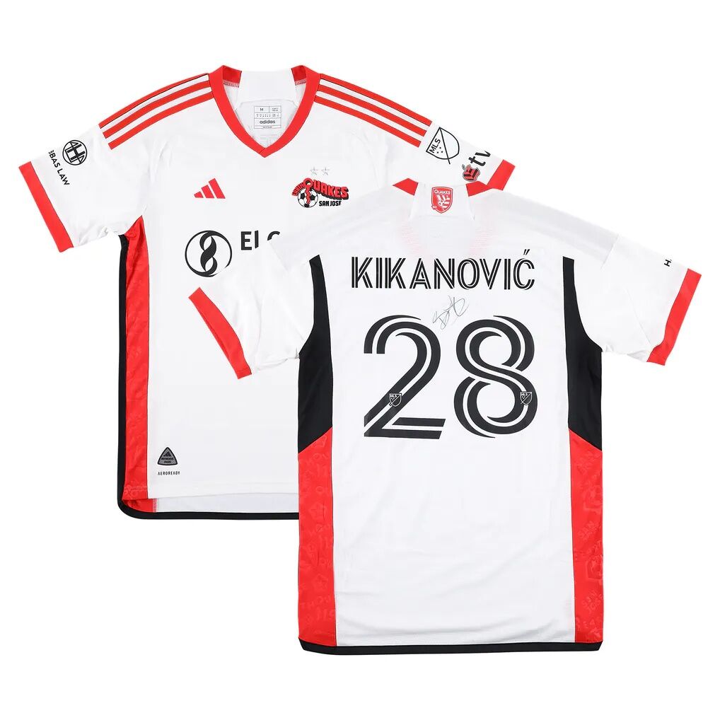 Benjamin Kikanovic San Jose Earthquakes Autographed Fashion7 Authentic Match-Used #28 White Jersey from the 2025 MLS Season - Size M
