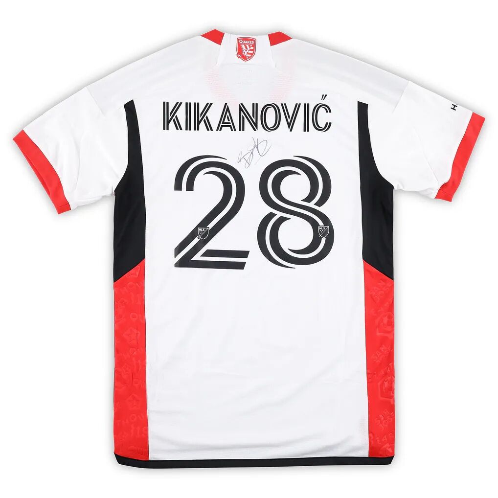 Benjamin Kikanovic San Jose Earthquakes Autographed Fashion7 Authentic Match-Used #28 White Jersey from the 2025 MLS Season - Size M