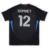 Dave Romney San Jose Earthquakes Autographed Fashion7 Authentic Match-Used #12 Black Jersey from the 2025 MLS Season - - Side View