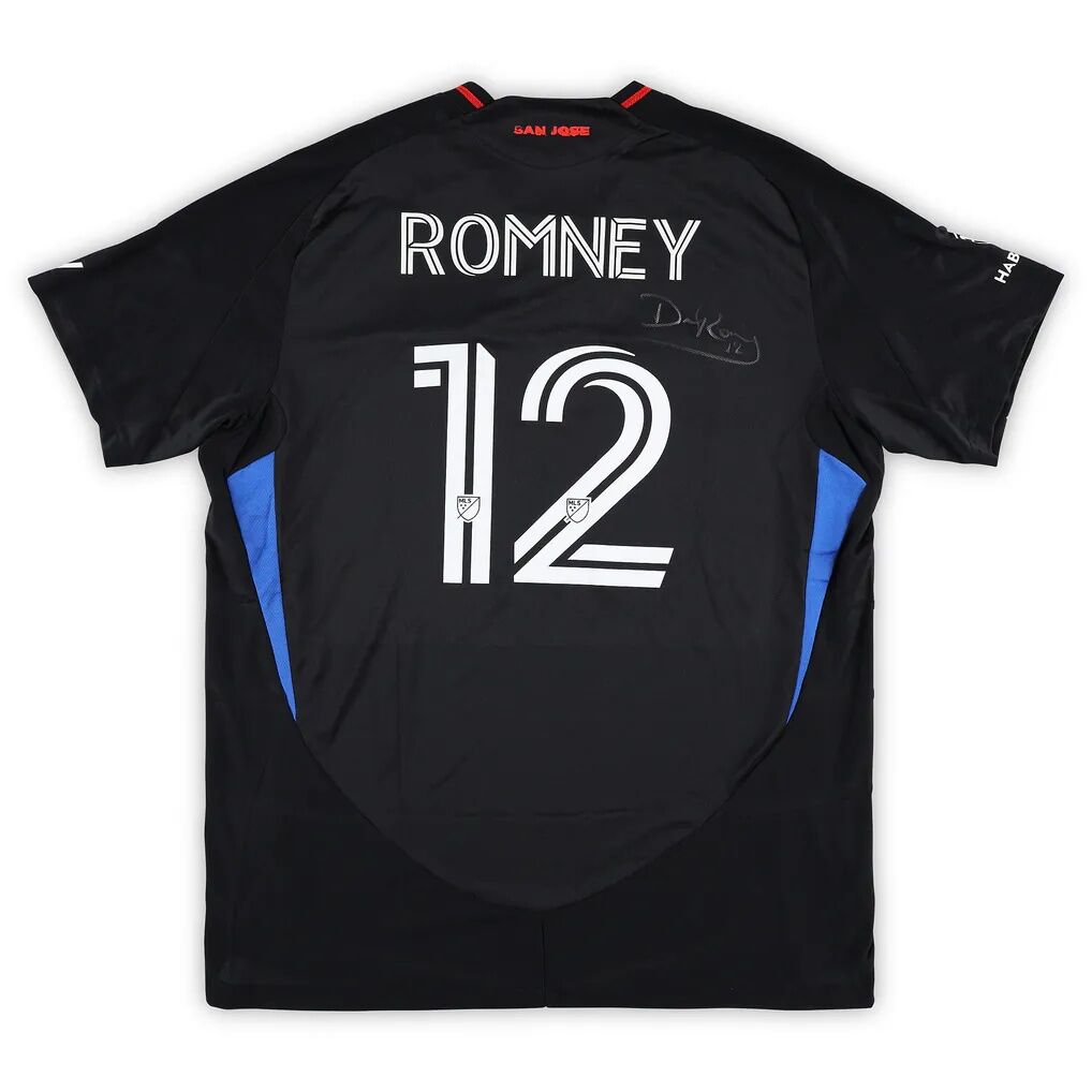 Dave Romney San Jose Earthquakes Autographed Fashion7 Authentic Match-Used #12 Black Jersey from the 2025 MLS Season - Size XL