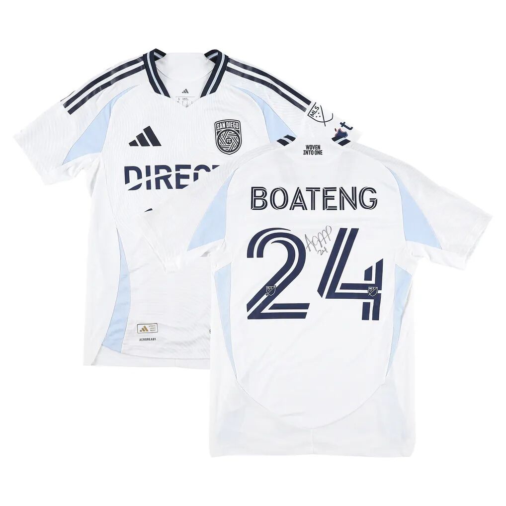 Emmanuel Boateng San Diego FC Autographed Fashion7 Authentic Match-Used #24 White Jersey from the 2025 MLS Season - Size S