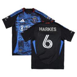 Ian Harkes San Jose Earthquakes Autographed Fashion7 Authentic Match-Used #6 Black Jersey from the 2025 MLS Season - - Front View