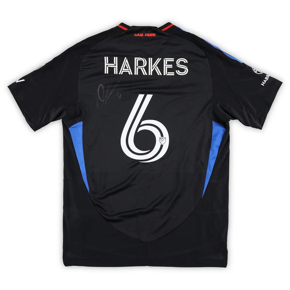 Ian Harkes San Jose Earthquakes Autographed Fashion7 Authentic Match-Used #6 Black Jersey from the 2025 MLS Season - Size M