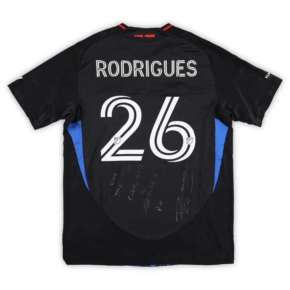 Rodrigues San Jose Earthquakes Autographed Fashion7 Authentic Match-Used #26 Black Jersey from the 2025 MLS Season - Size L