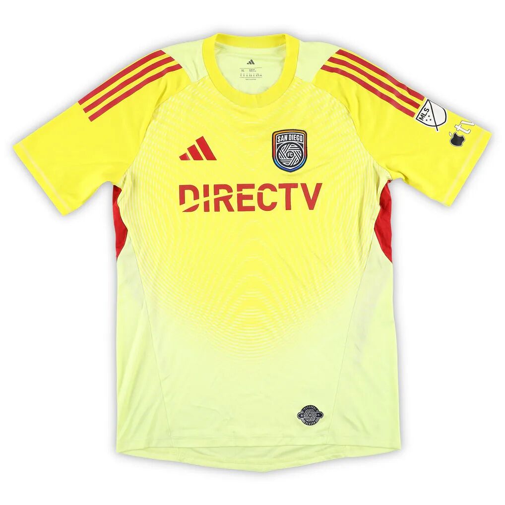 CJ Dos Santos San Diego FC Autographed Fashion7 Authentic Match-Used #1 Yellow Jersey from the 2025 MLS Season - Size XL