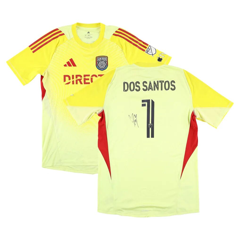 CJ Dos Santos San Diego FC Autographed Fashion7 Authentic Match-Used #1 Yellow Jersey from the 2025 MLS Season - Size XL