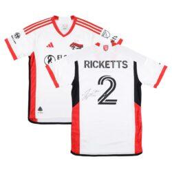 Jamar Ricketts San Jose Earthquakes Autographed Fashion7 Authentic Match-Used #2 White Jersey from the 2025 MLS Season - - Front View